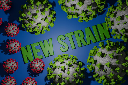 Coronavirus Covid 19 New Strain Cells. 3D Illustration