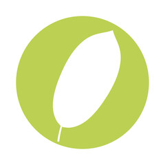 ovate form leaf plant style silhouette icon vector illustration design