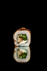 sushi with fish and vegetable ingredients