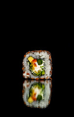 sushi with fish and vegetable ingredients