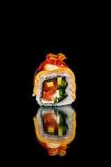 sushi with fish and vegetable ingredients