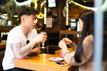 couple of friends in a cafe