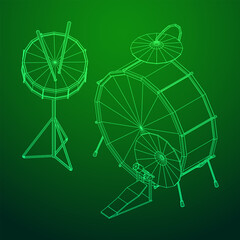 Musical instruments set. Rock band drum kit. Percussion musical instrument