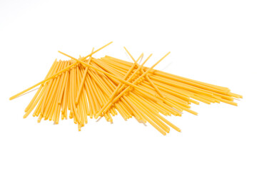 bucatini pasta isolated in white background