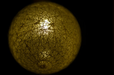 golden ball on black background
