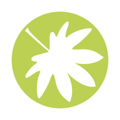 webbed form leaf plant style silhouette icon vector illustration design