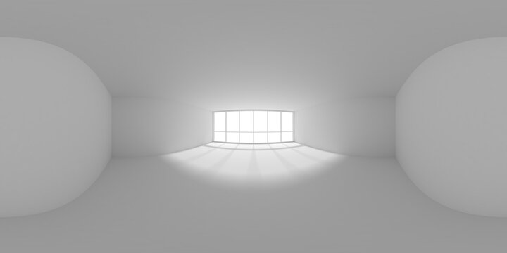 White empty business office room with sunlight from big window HDRI map