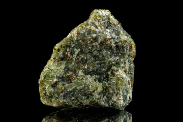 macro stone mineral Chalcopyrite on a black background