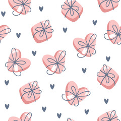 Seamless valentines day pattern with boxes of chocolates