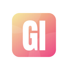 GI Letter Logo Design With Simple style