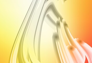 Light Red, Yellow vector texture with curved lines.