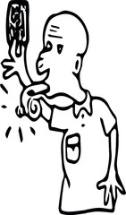 illustration of a coach with a whistle