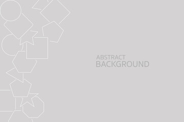 Abstract Vector Background. Set of different geometric shapes, isolated. Geometric shapes in lines design. Collection Triangles, Squares, Stars, Circles and Polygon. Vector Illustration
