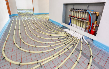 underfloor heating in construction of new residential house