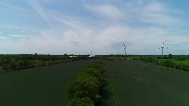 Biogasanlage aus der Luft Perspektive mit einer Drohne aufgenommen