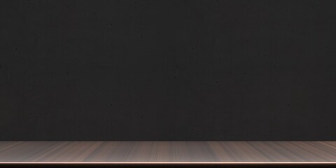 Wood board empty blank template dark background, copy space. 3d illustration