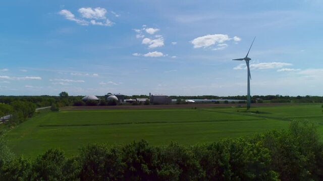 Biogasanlage aus der Luft Perspektive mit einer Drohne aufgenommen