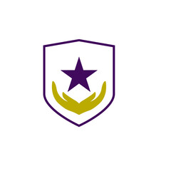 hand star shield logo design