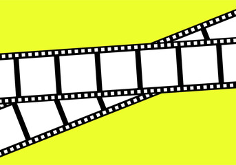 Film frame pattern for photo on yellow background