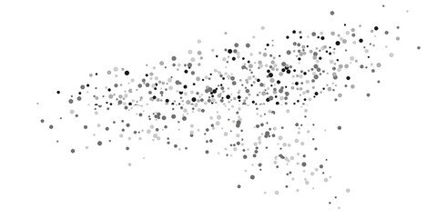 Silver glitter confetti on a white background. Illustration of a drop of shiny particles. Decorative element. Luxury background for your design, cards, invitations, gift, vip.