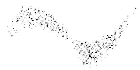 Silver glitter confetti on a white background. Illustration of a drop of shiny particles. Decorative element. Luxury background for your design, cards, invitations, gift, vip.