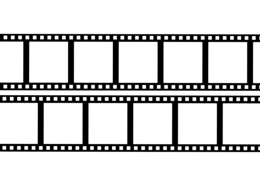 Film frame pattern for photo. Old film tape negative.