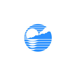 river scenery logo design