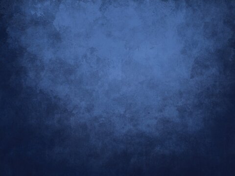 Sfondo banner azzurro blu turchese scuro chiaro al centro. Texture grunge vintage. Freddo. Trama nuvolosa e grunge marmorizzato, nebbia morbida e illuminazione nebulosa. © Kateryna Kovarzh