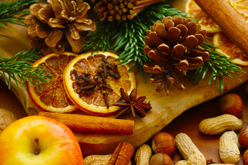 close-up of natural christmas decoration