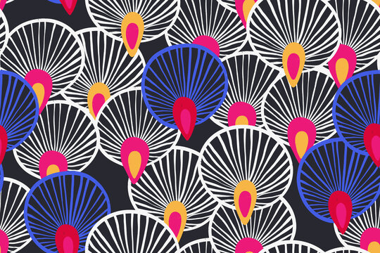 African Ankara Wax Print: vibrant color seamless pattern 