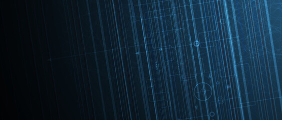 Quantum processing. Deep learning artificial intelligence. Future new technology  for business or science presentation