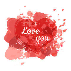 Hearts is blot isolated on white.