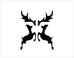 Deer antler ilustration logo vector template	
