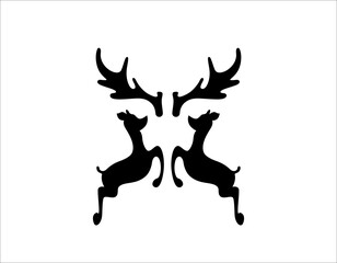 Deer antler ilustration logo vector template	
