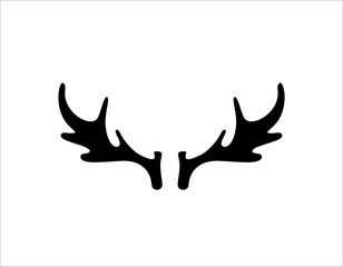 Deer antler ilustration logo vector template	
