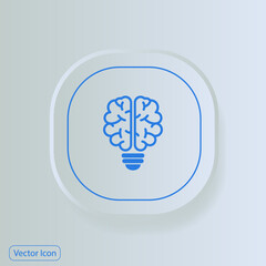  Idea Icon on Square grey Internet Button Original Illustratio