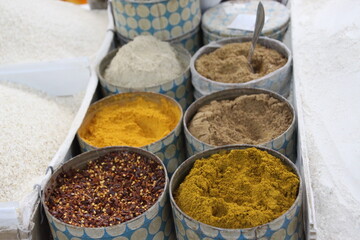 Close up of spices in the market