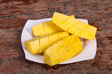 Sliced sweet ripe tasty pineapple