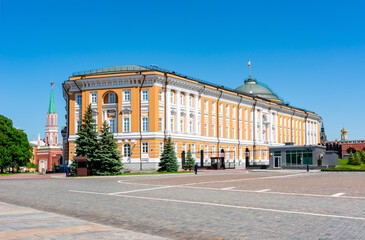 Fototapeta na wymiar Kremlin Senate palace (president residence) in Moscow, Russia