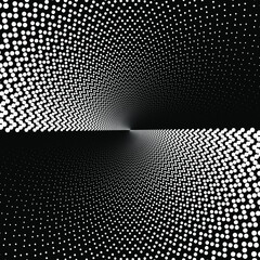 White abstract zigzag halftone dots shape. Vector illustration. Design element for logo, sign, symbol, web pages, prints, posters, template, monochrome pattern and abstract background