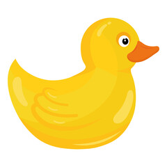 duck baby toy flat style icon vector illustration design