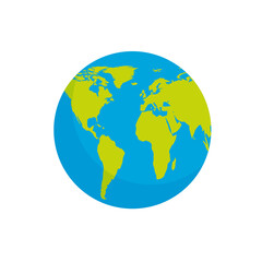 Fototapeta premium Earth planet with shadow on white background.