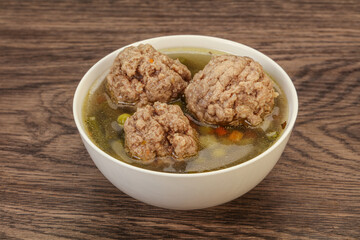 Soup with vegetables and meat balls