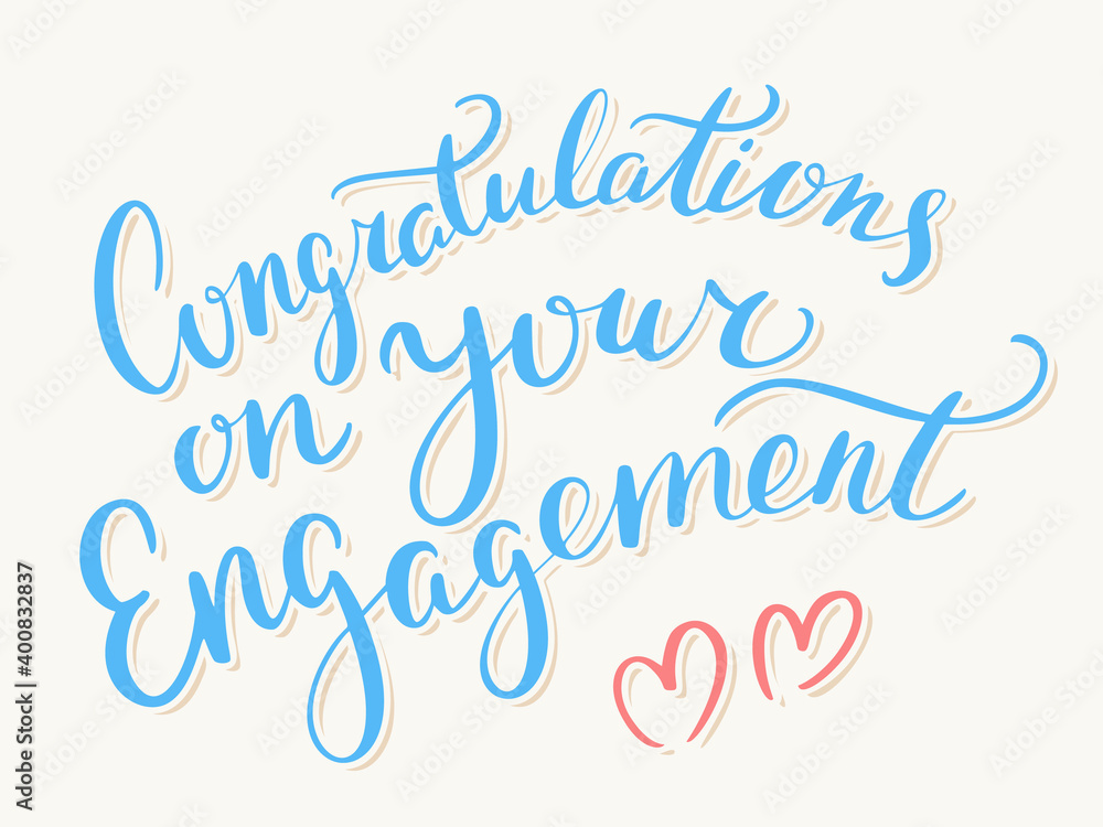 Canvas Prints congratulations on your engagement. vector handwritten lettering card.