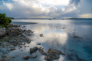 clouds over the sea reflection