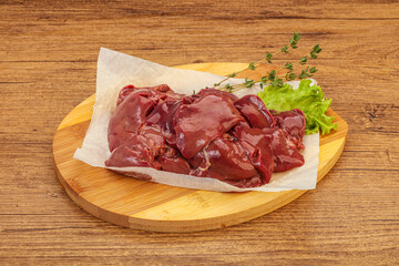 Fototapeta premium Raw chicken liver over board