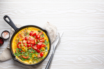 Italian frittata with eggs and vegetables