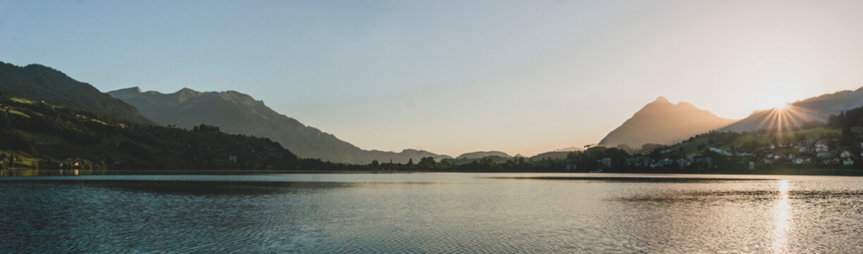 Sonnenaufgang in der Schweiz in Obwalden