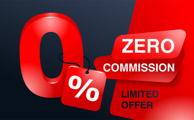 zero commission special offer template - obrazy, fototapety, plakaty