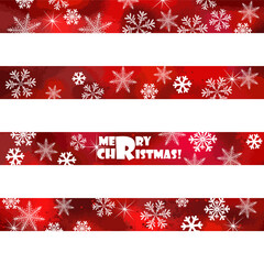 Red background with snowflakes. Merry Christmas. Beautiful Christmas background. Vector illustration